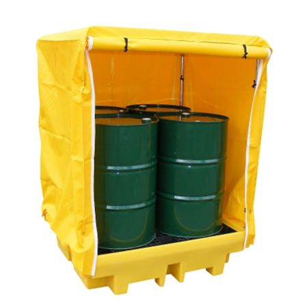 Pallet di contenimento PIG® Essentials per 4 fusti, con copertura