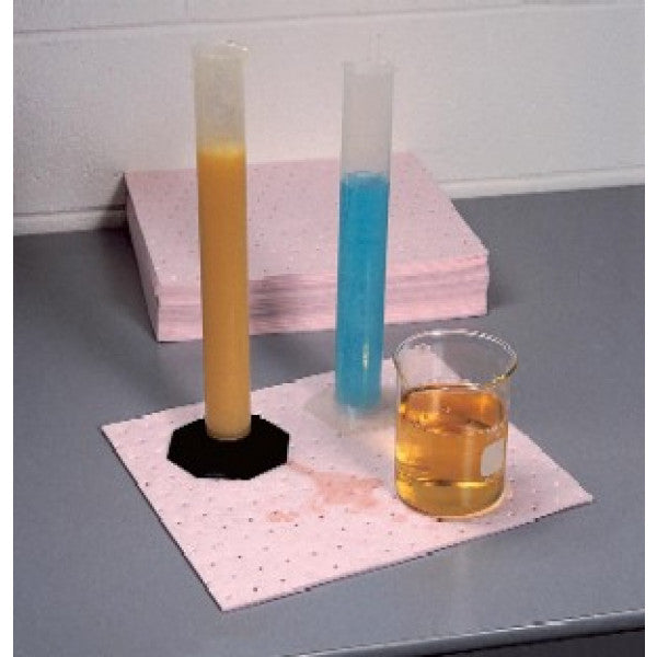 PIG® HazMat Chemical Absorbent Pad - Heavy (25cm x 33cm) with Lab Bench Dispenser